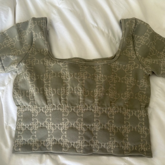 GUESS? Logomania Sage Green Ribbed Active Set Size XS - Picture 3 of 12